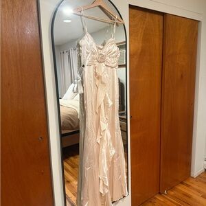 Elegant Cream Champange Evening Gown